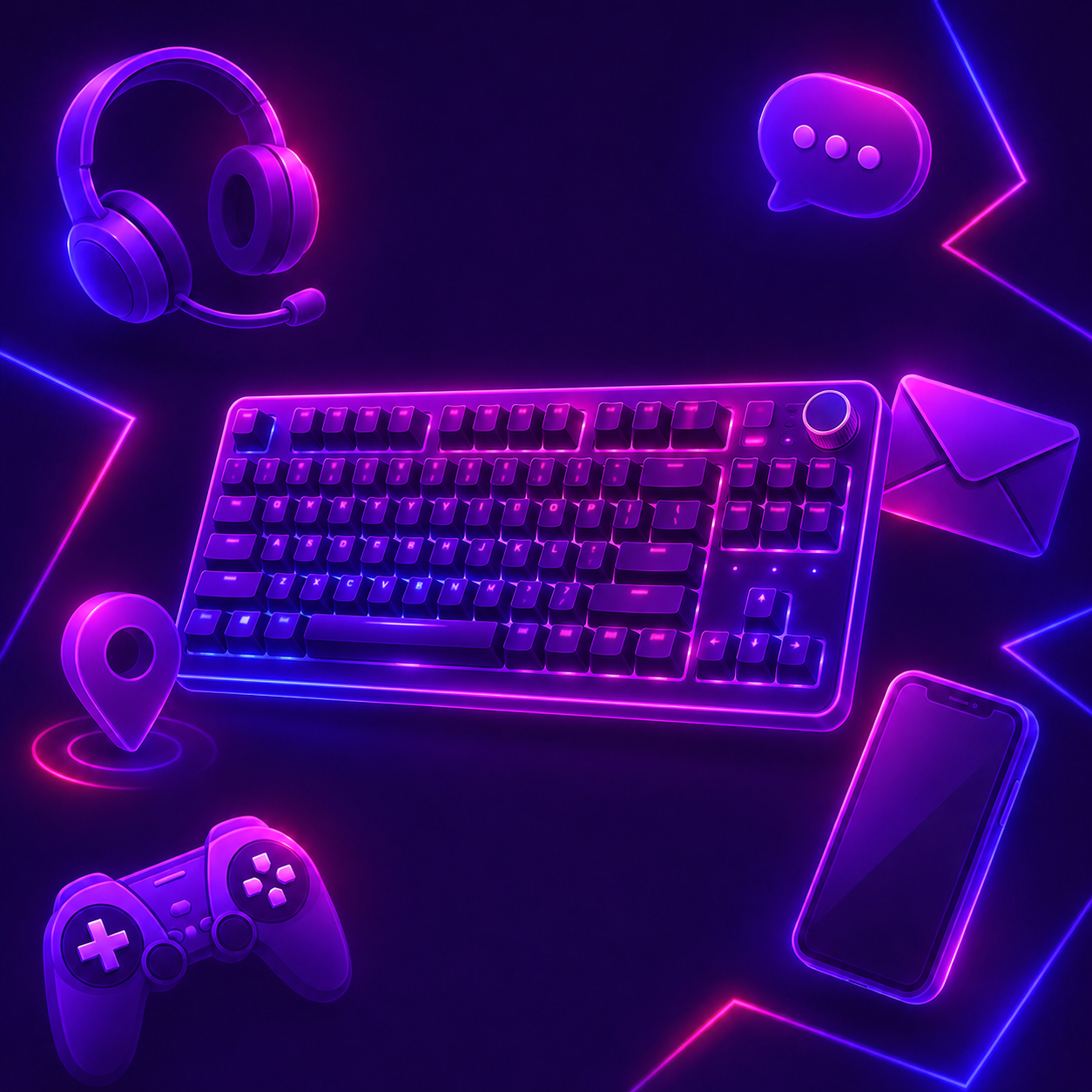 Gaming setup illustration